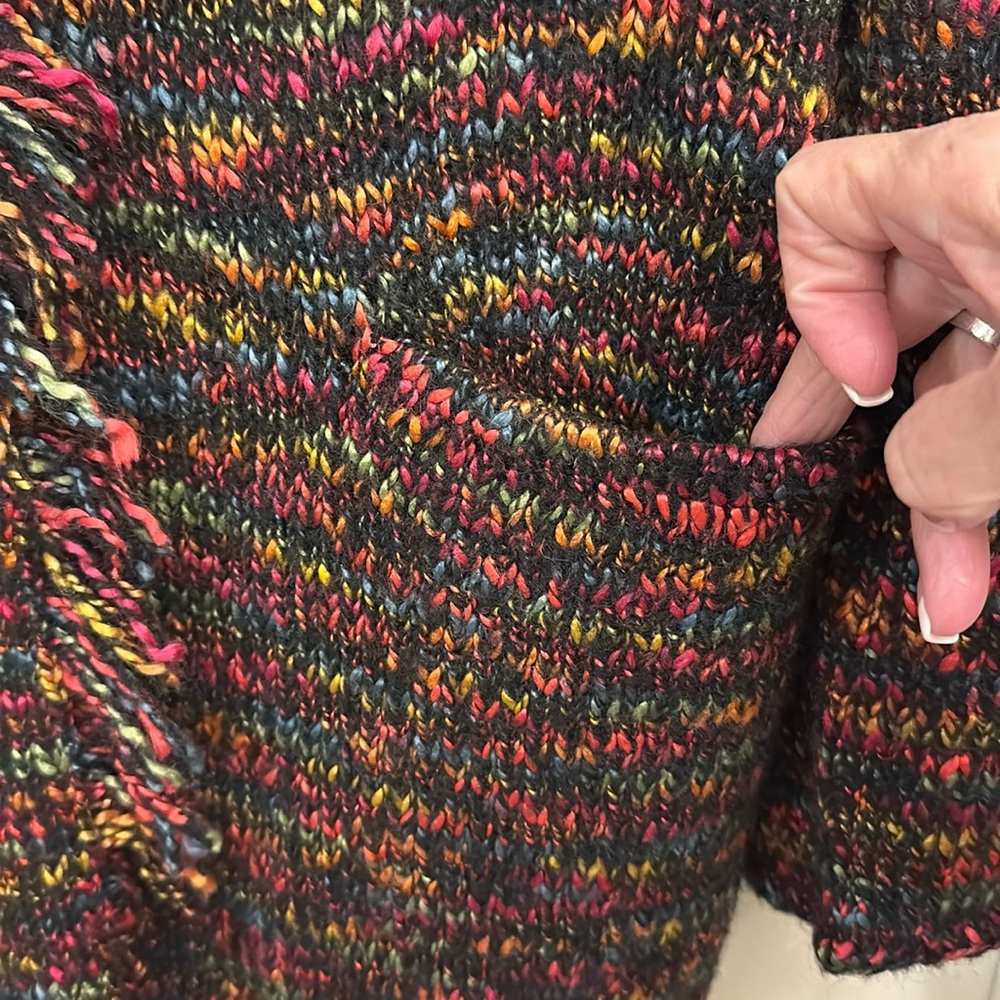 Chico’s Multi Colored Fringed Boho Buttoned Down … - image 4